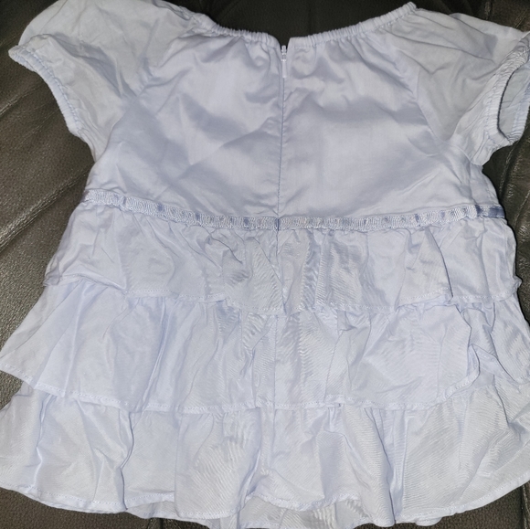 🪻Vintage Gymboree Petit Four Ruffled Blue Popover Blouse - Picture 3 of 4